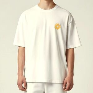 Mollusk Surf Shop California Cotton Cream T-Shirt with Orange Graphic